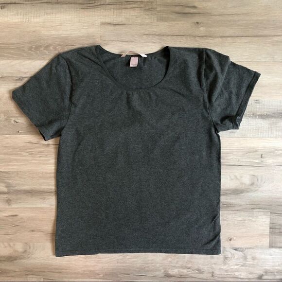 Victoria Secret Gray Short Sleeve Top Size L - Picture 1 of 3